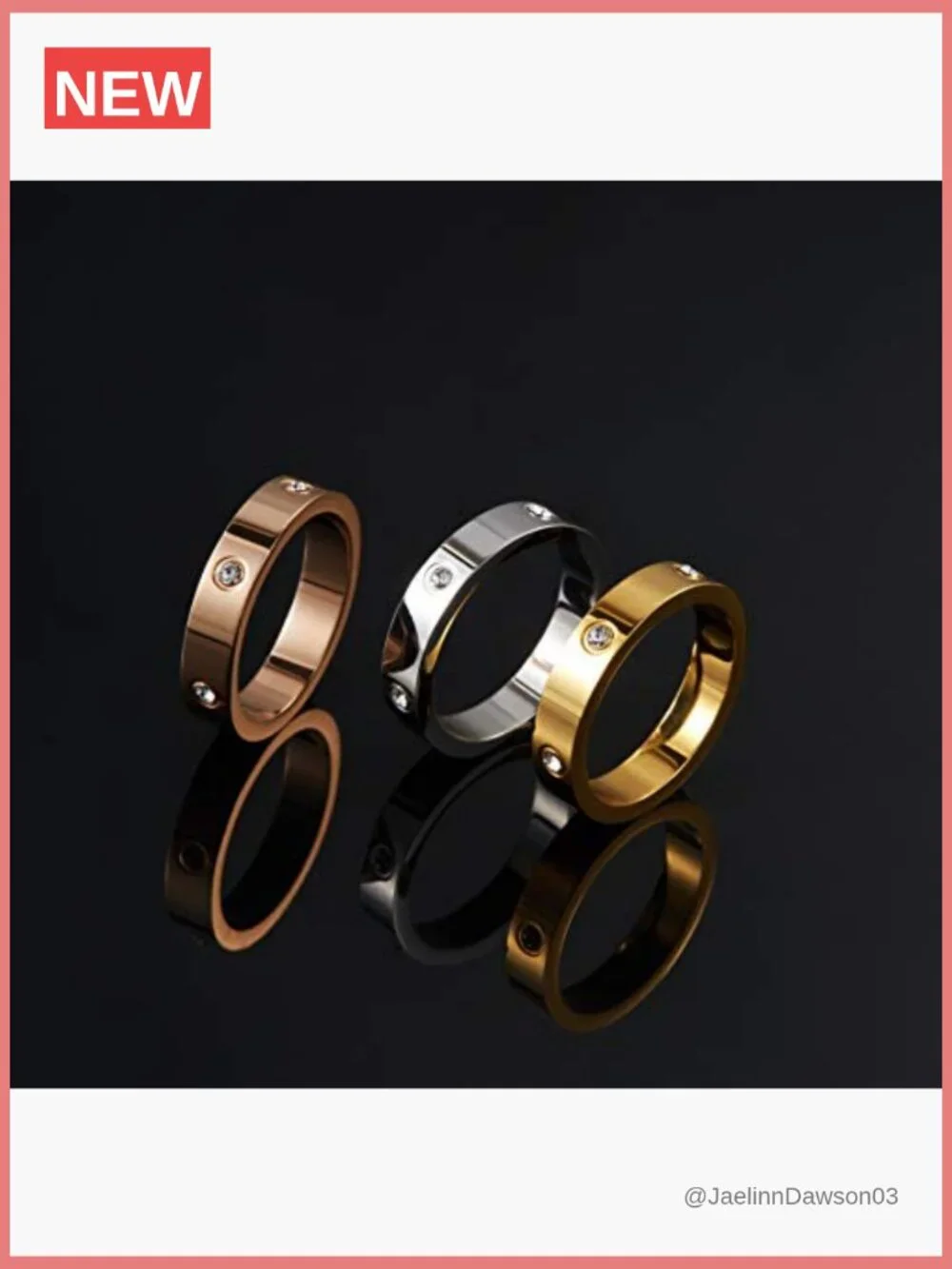 18K Gold-Plated Stainless Steel Promise Ring for Women